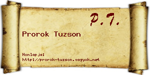 Prorok Tuzson névjegykártya